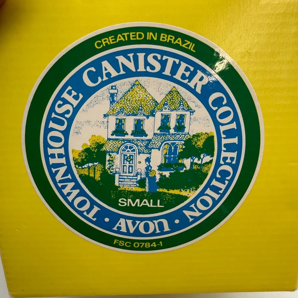 Avon Townhouse Canister Collection Small Ceramic Victorian House Brazil Vintage